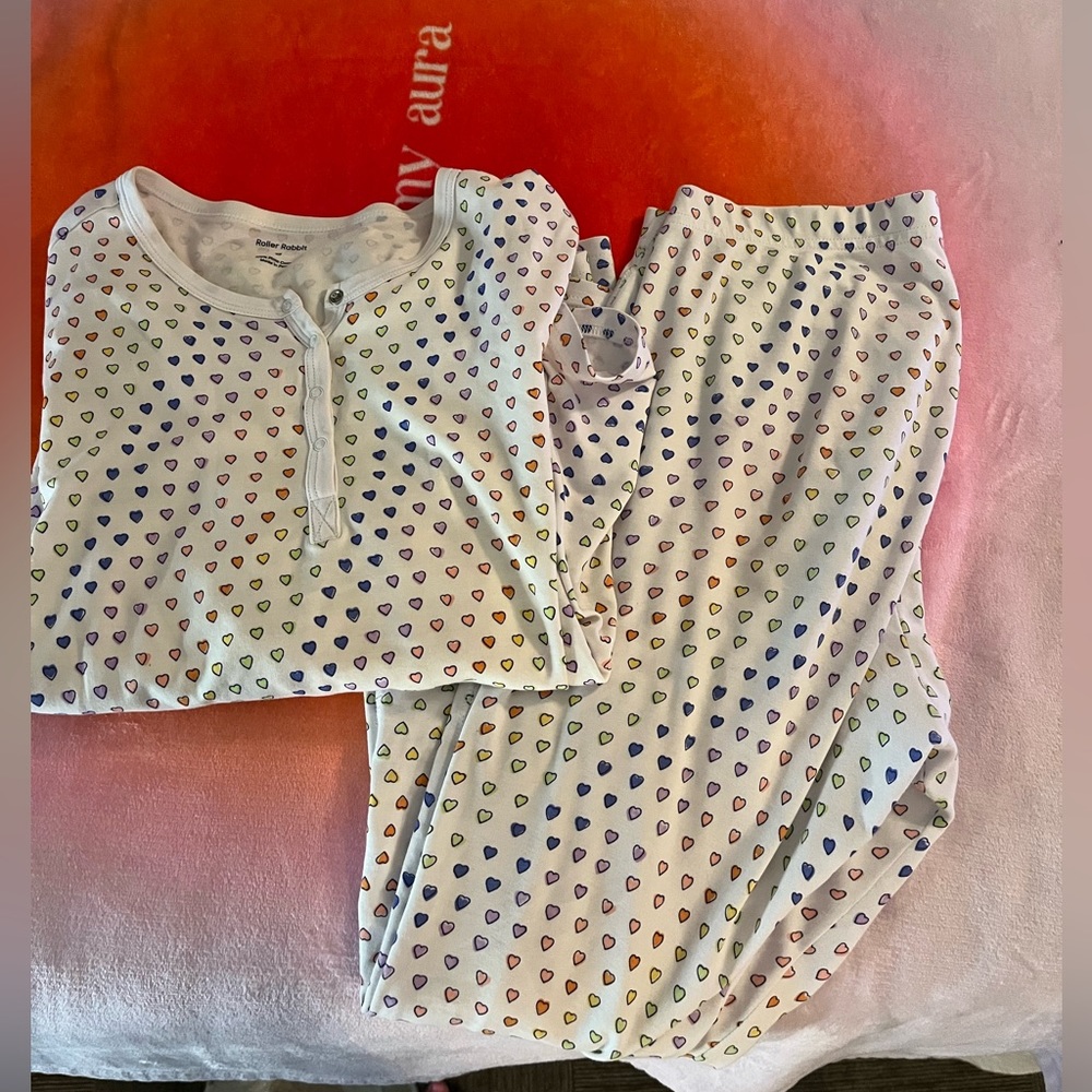 roller rabbit disco heart pjs